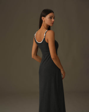Detailed Neckline Maxi Dress