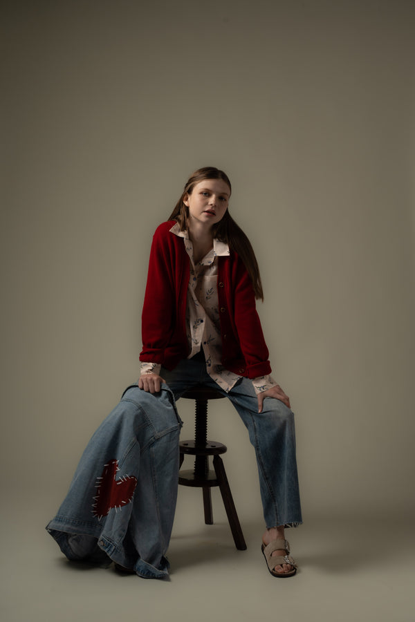 V-Neck Wool Cardigan