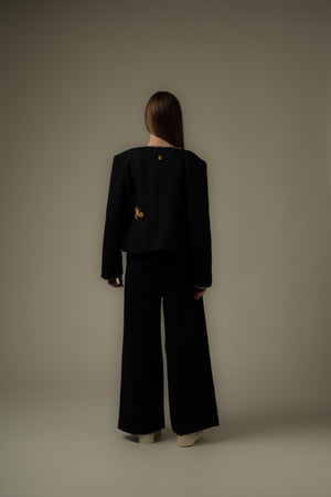 Patched Tweed Jacket