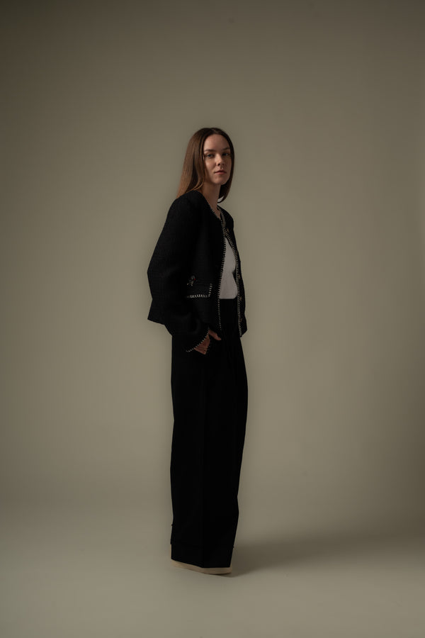 Patched Tweed Jacket