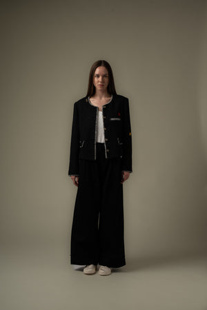 Patched Tweed Jacket