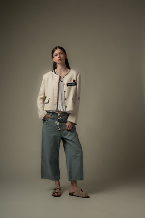 Patched Tweed Jacket