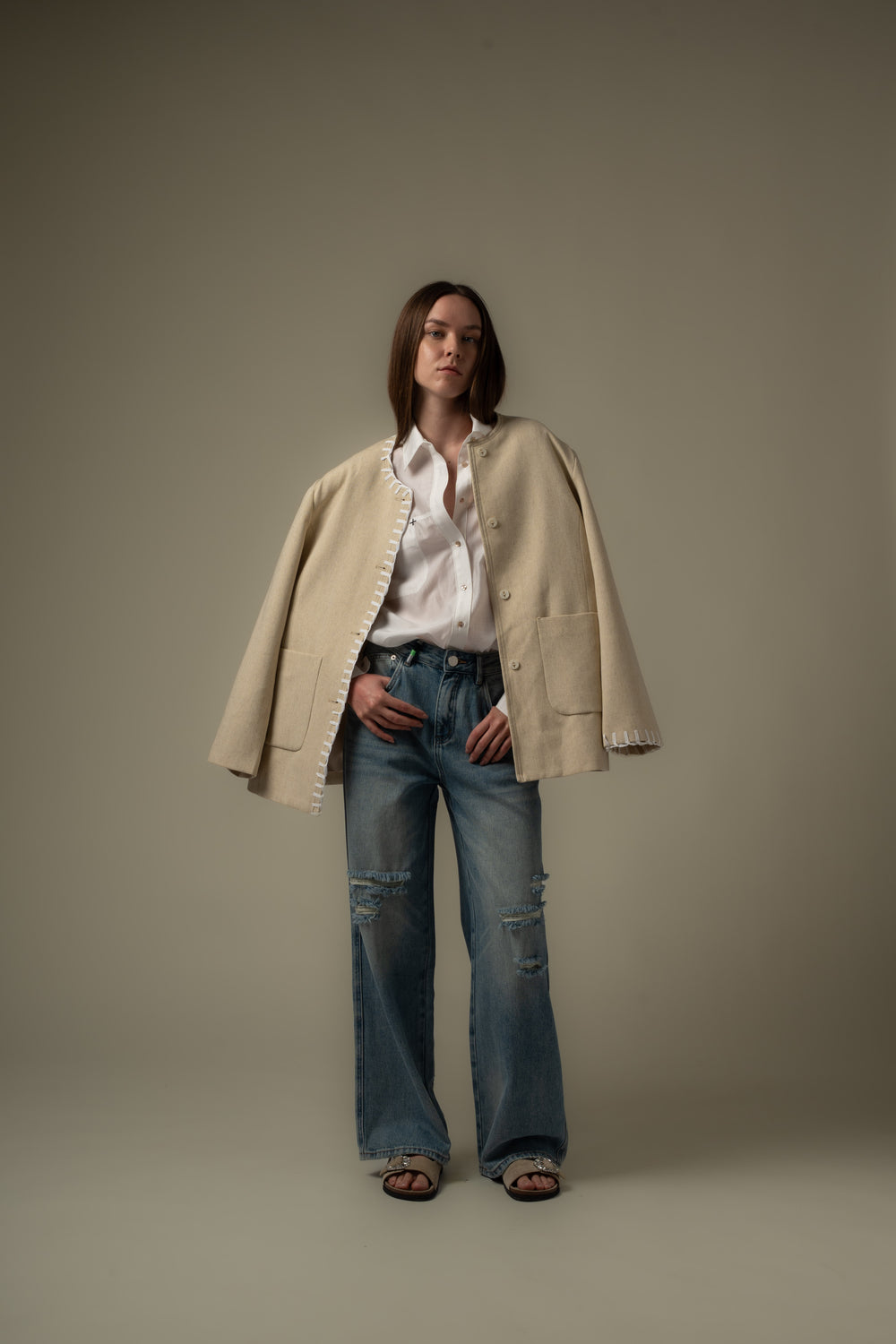 Stitch Detailed Jacket