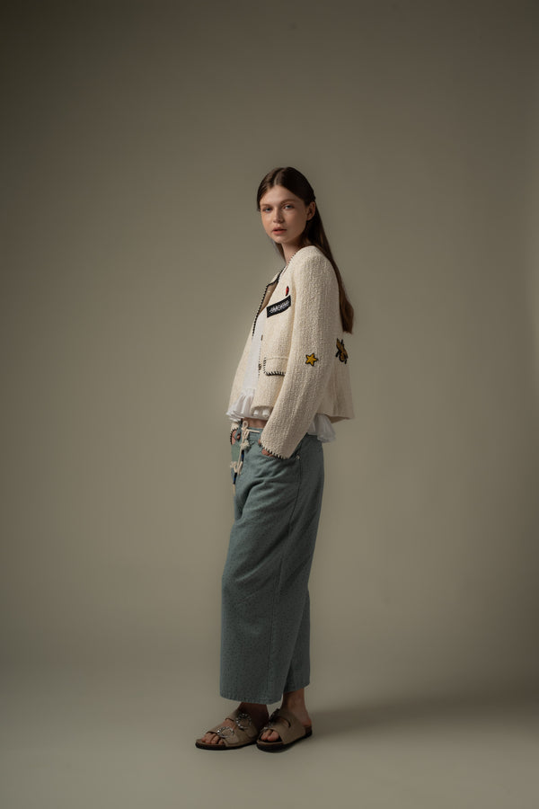 Patched Tweed Jacket