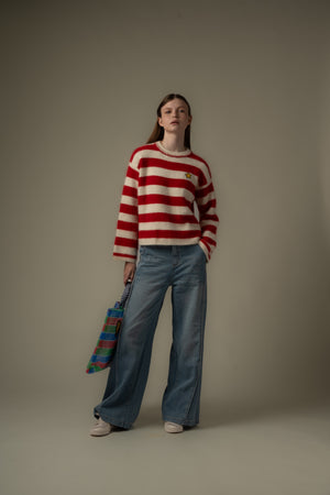 Side Seam Washed Jeans