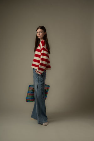 Side Seam Washed Jeans