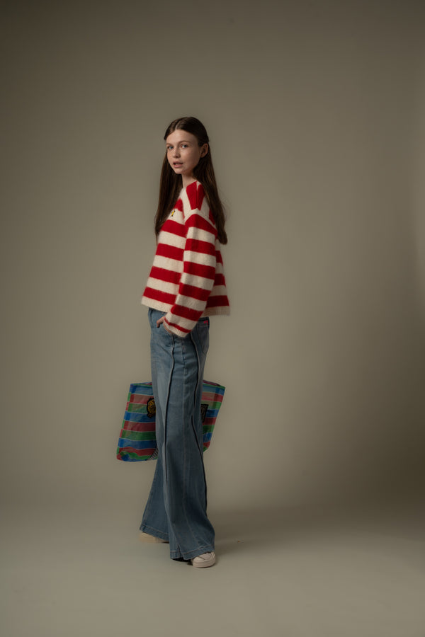 Side Seam Washed Jeans