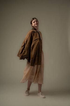 Leather Jacket With Contrast Collar