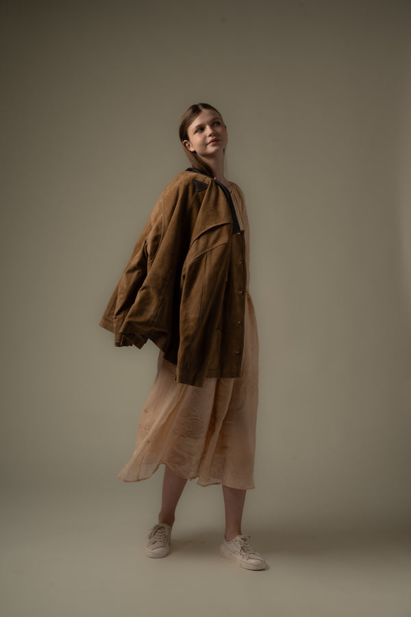 Leather Jacket With Contrast Collar