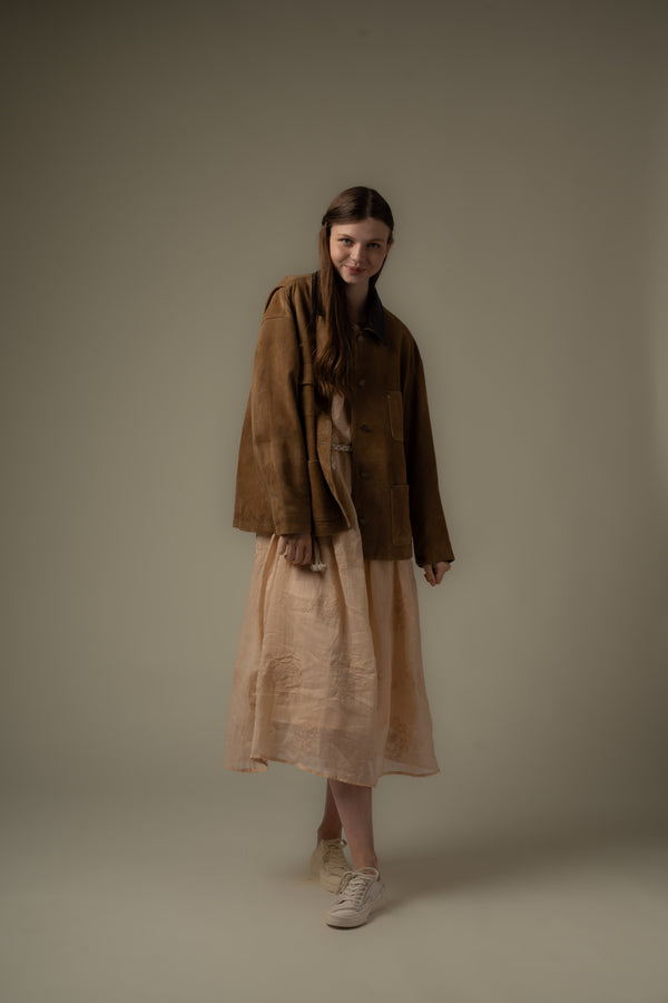 Leather Jacket With Contrast Collar