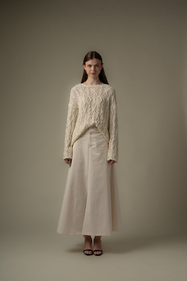 Stitch Collar Knit Top