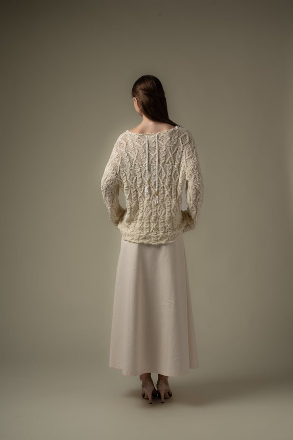 Stitch Collar Knit Top