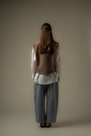 Double Pocket Suede Vest