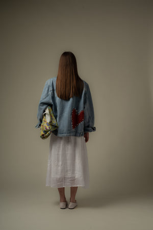 Heart-Shaped Patch Denim Jacket