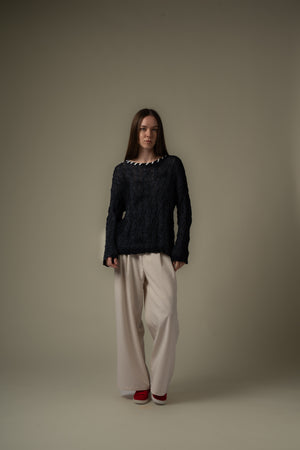 車線領口針織上衣