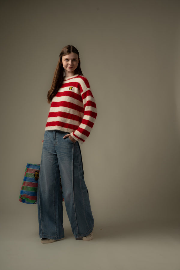 Side Seam Washed Jeans