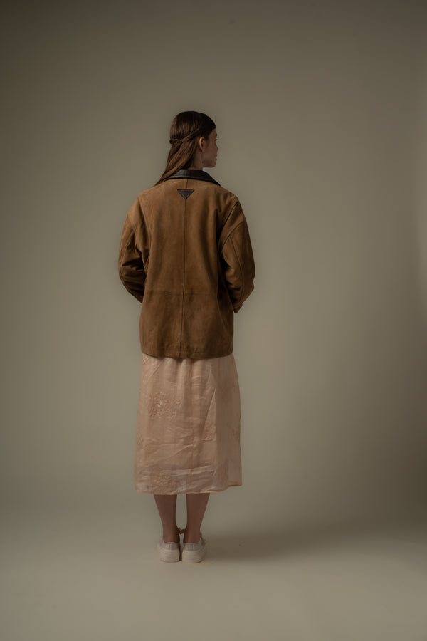 Leather Jacket With Contrast Collar