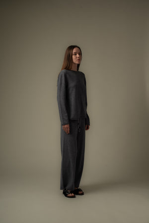 Drawstring Wool Trousers