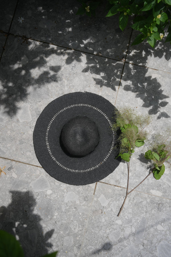 Ribbon Black Straw Hat