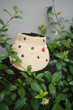 Heart Embroidery Straw Visor Cap