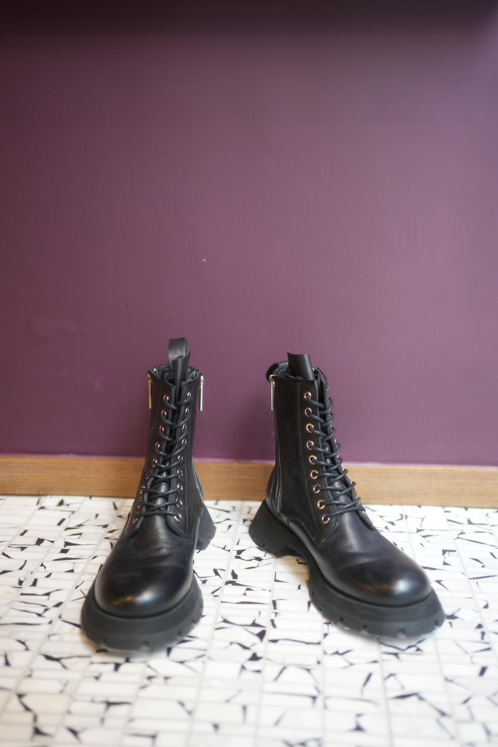Rea Leather Combat Boots