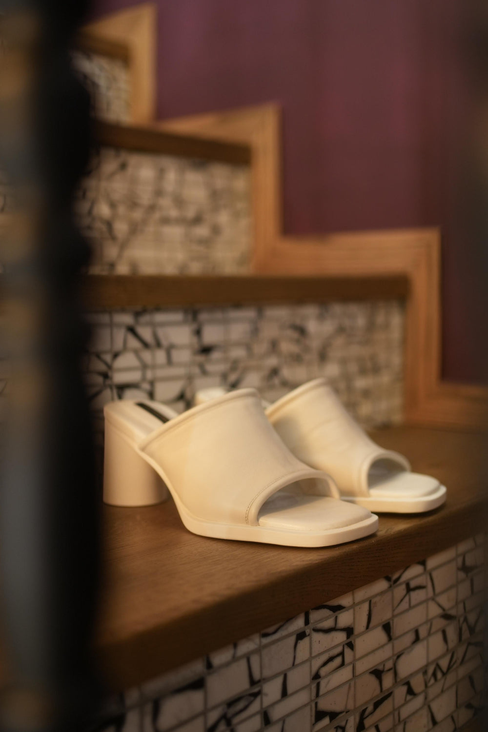 Victoria Leather Heel Sandals