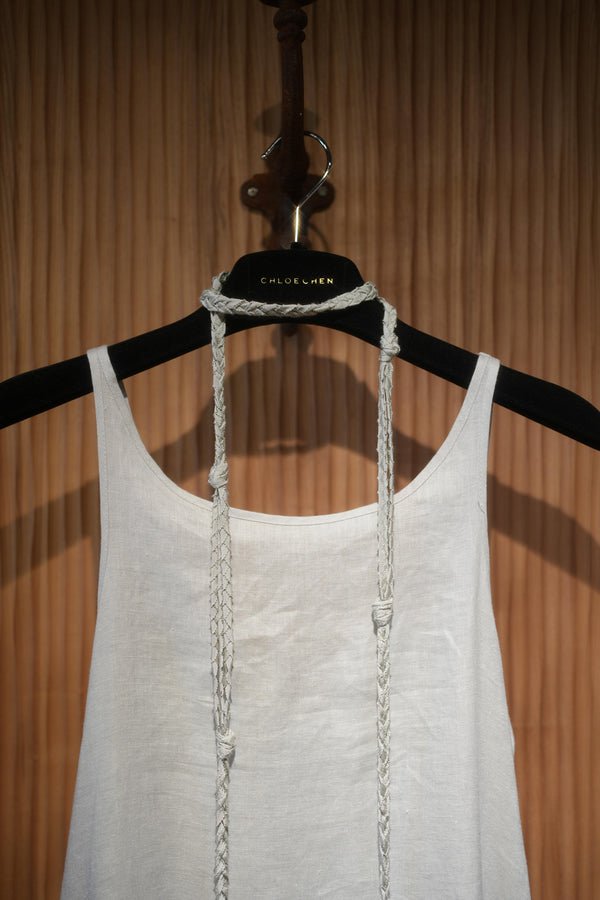 Braided-Drawstring Maxi Dress