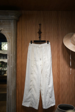 Braided-Drawstring Linen Pant