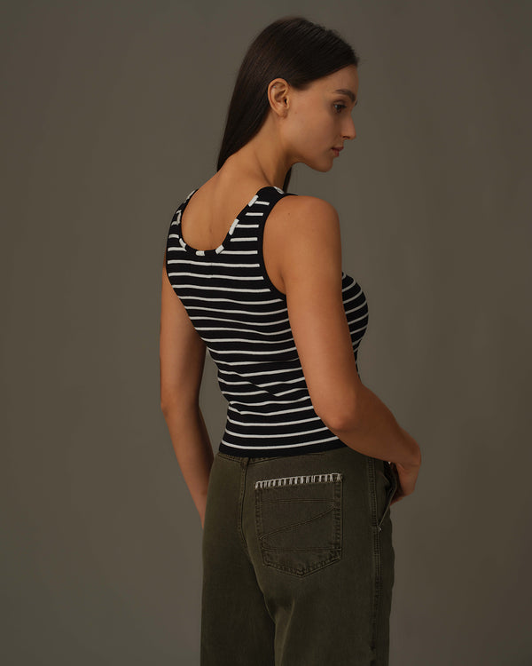 Stripe Sleeveless Top