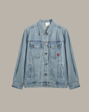 Heart-Shaped Patch Denim Jacket