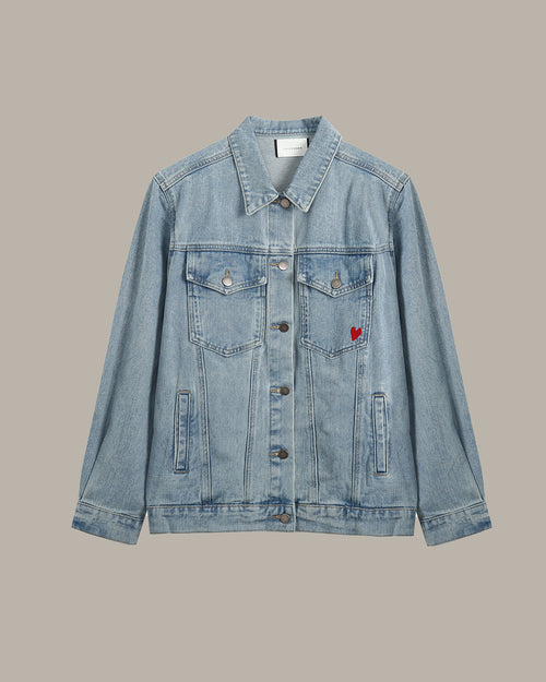 Heart-Shaped Patch Denim Jacket