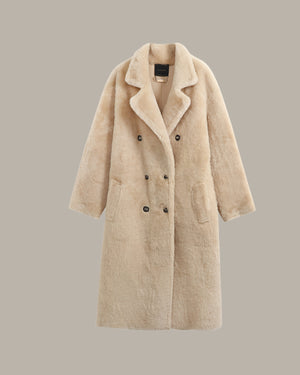 Fur Coat with Lapel Collar