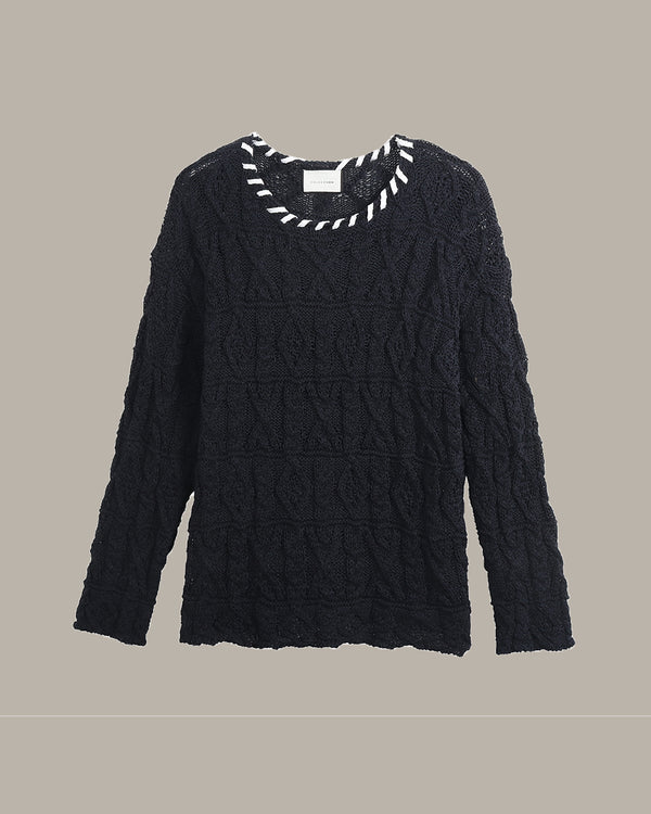 Stitch Collar Knit Top