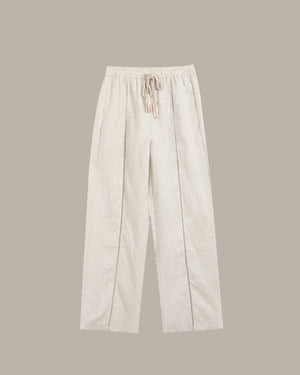 Braided-Drawstring Linen Pant