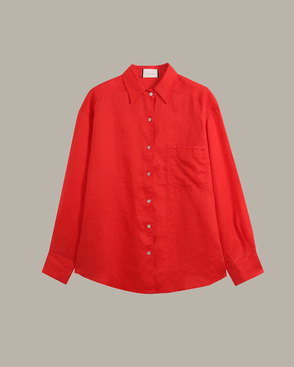 100% Ramie Back Hollow-Out Shirt