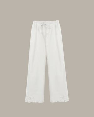 Embroidered Cuff Drawstring Pants