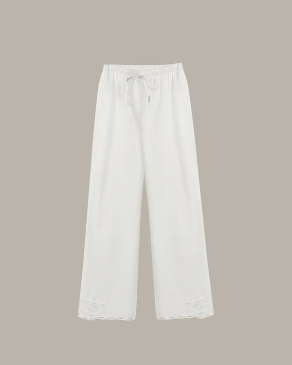 Embroidered Cuff Drawstring Pants