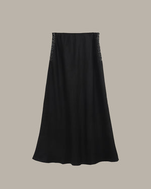100% Linen Stitched Midi Skirt
