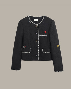 Patched Tweed Jacket