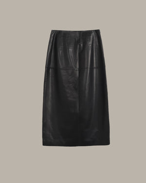 Leather Midi Skirt With Slit