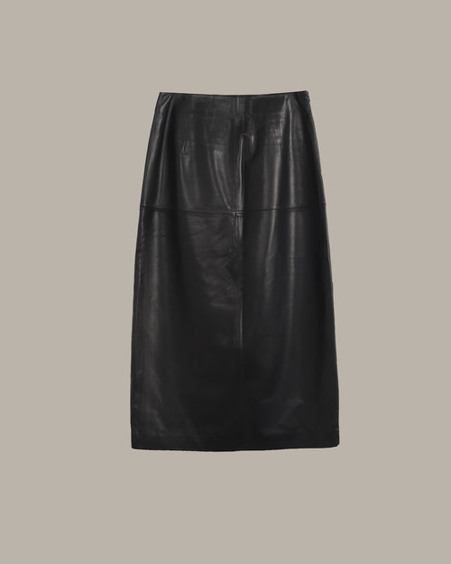 Leather Midi Skirt With Slit