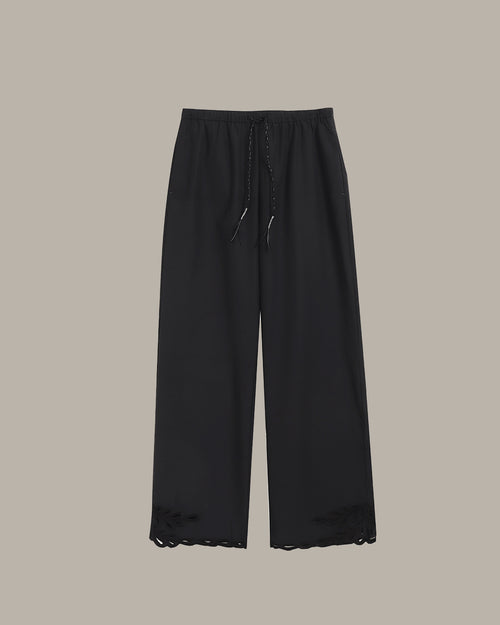 Embroidered Cuff Drawstring Pants