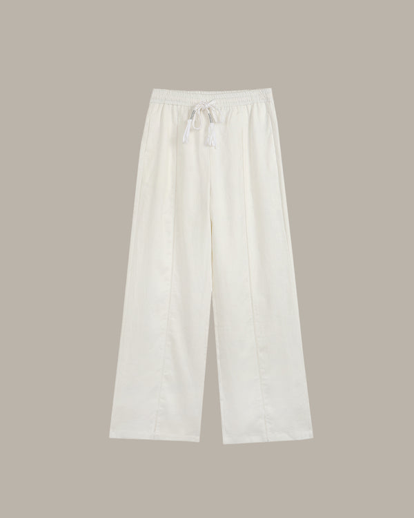 Braided-Drawstring Linen Pant