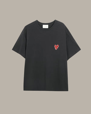 Heart-Embroidered Everyday Tee