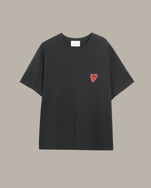 Heart-Embroidered Everyday Tee