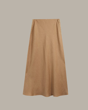 100% Linen Stitched Midi Skirt