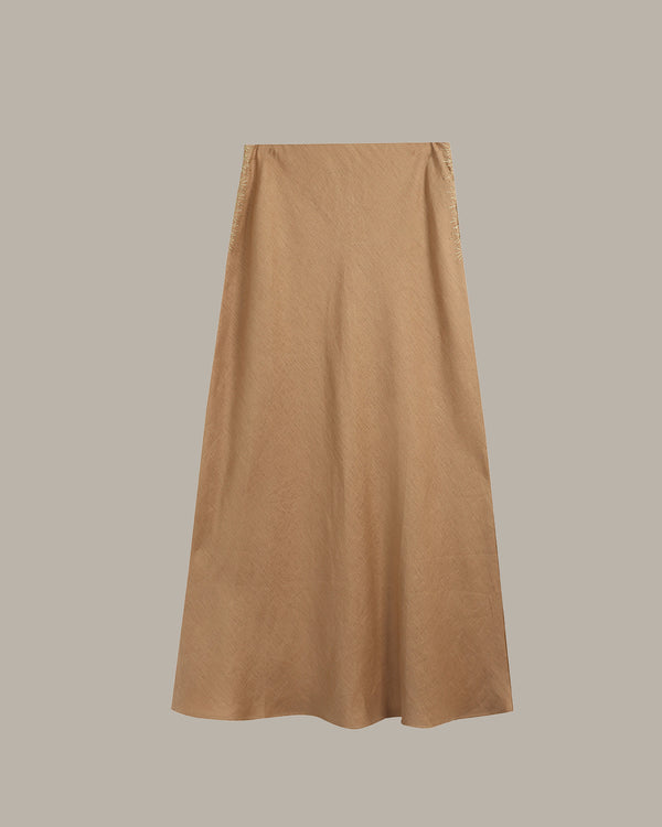 100% Linen Stitched Midi Skirt
