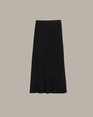 Flowy Pleated Side-Slit Skirt