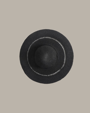 Ribbon Black Straw Hat