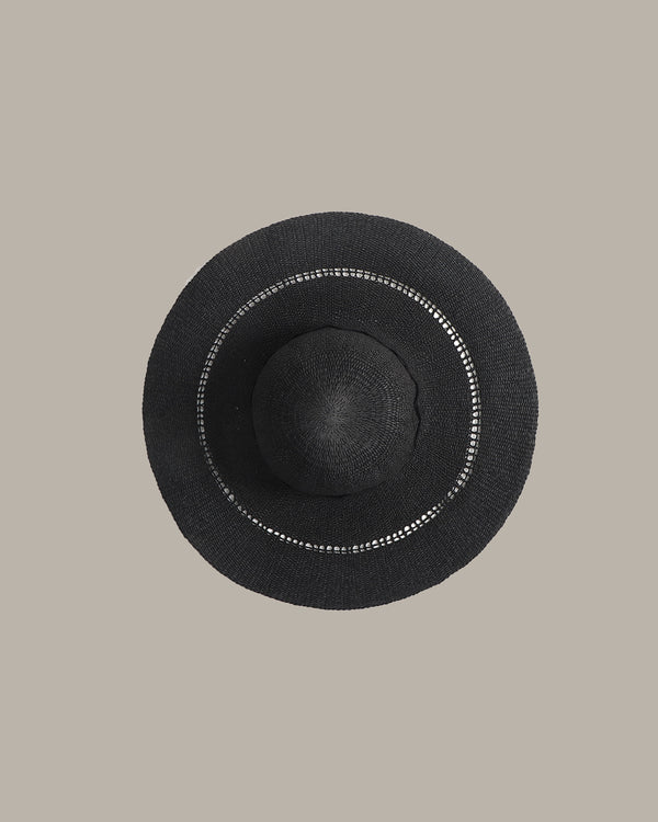 Ribbon Black Straw Hat